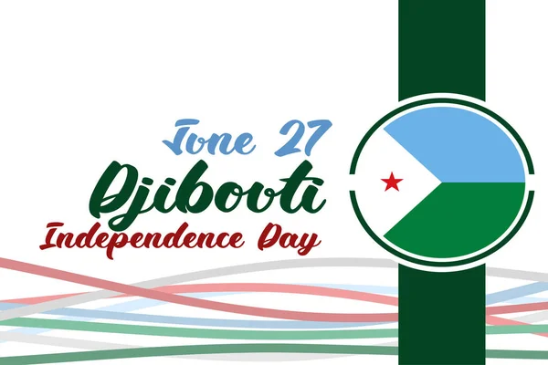 Ιουνίου Εικονογράφηση Διανύσματος Της Ημέρας Ανεξαρτησίας Του Τζιμπουτί Κατάλληλο Για — Διανυσματικό Αρχείο