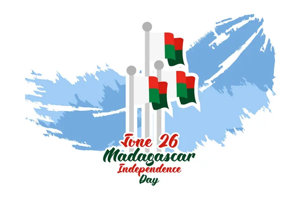 Junho Ilustração Vetor Dia Independência Madagascar Adequado Para Cartão Saudação — Vetor de Stock