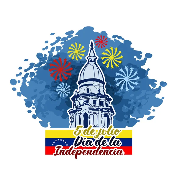 Traduzir Julho Dia Independência Dia Independência Dia Independência Venezuela Ilustração —  Vetores de Stock