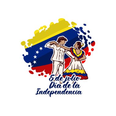 Translate: July 5, Independence day. Independence day (dia de la independencia) of Venezuela vector illustration. Suitable for greeting card, poster and banner. clipart