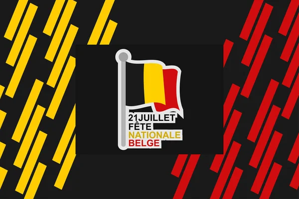 Översätt Juli Belgiens Nationaldag Glad Belgien Nationaldag Fte Nationale Belge — Stock vektor
