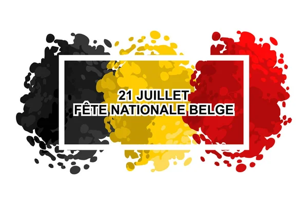 Çeviri Temmuz Belçika Ulusal Günü Belçika Ulusal Bayramınız Kutlu Olsun — Stok Vektör