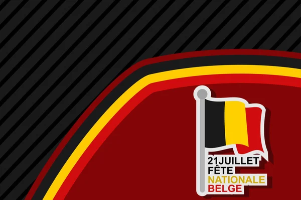 Översätt Juli Belgiens Nationaldag Glad Belgien Nationaldag Fte Nationale Belge — Stock vektor