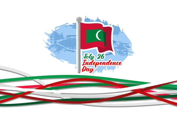 7月26日 马尔代夫独立日病媒图解 适用于贺卡 海报及横幅 — 图库矢量图片