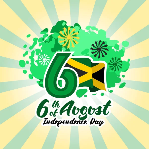 August Unabhängigkeitstag Jamaikas Geeignet Für Grußkarte Poster Und Banner — Stockvektor