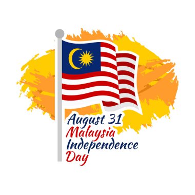 31 Ağustos, Malezya vektör illüstrasyonunun bağımsızlık günü. Tebrik kartı, poster ve afiş için uygun. 
