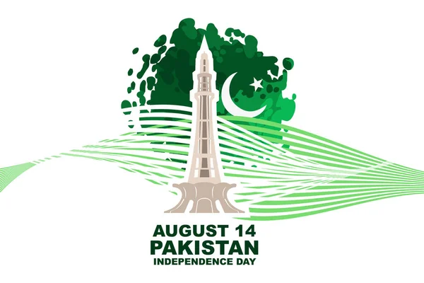 Αυγούστου Χαρούμενη Πακιστανική Ημέρα Ανεξαρτησίας Διανυσματική Απεικόνιση Κατάλληλο Για Ευχετήρια — Διανυσματικό Αρχείο
