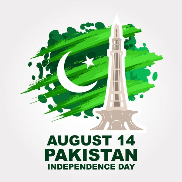 Августа Векторная Иллюстрация Дня Независимости Пакистана Подходит Поздравительных Открыток Плакатов — стоковый вектор