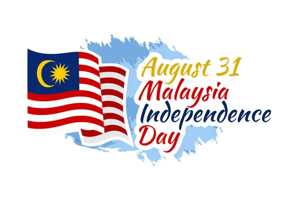 8月31日 马来西亚独立日病媒图解 适用于贺卡 海报及横幅 — 图库矢量图片