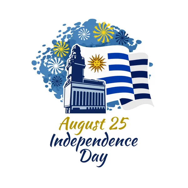 Agosto Día Independencia Uruguay Vector Ilustración Adecuado Para Tarjetas Felicitación — Vector de stock