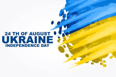 Ukrayna vektör illüstrasyonunun 24 Ağustos Bağımsızlık Günü. Tebrik kartı, poster ve afiş için uygun.