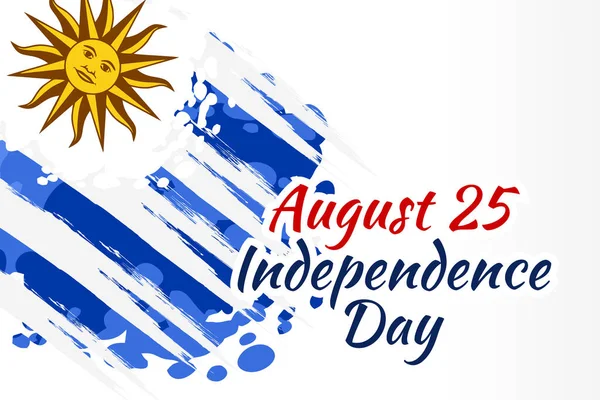 Agosto Día Independencia Uruguay Vector Ilustración Adecuado Para Tarjeta Felicitación — Vector de stock