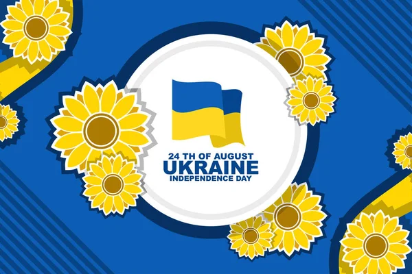 Ukrayna vektör illüstrasyonunun 24 Ağustos Bağımsızlık Günü. Tebrik kartı, poster ve afiş için uygun.
