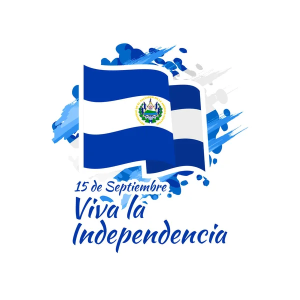 Tradução Setembro Viva Independência Feliz Dia Independência Salvador Ilustração Vetorial —  Vetores de Stock