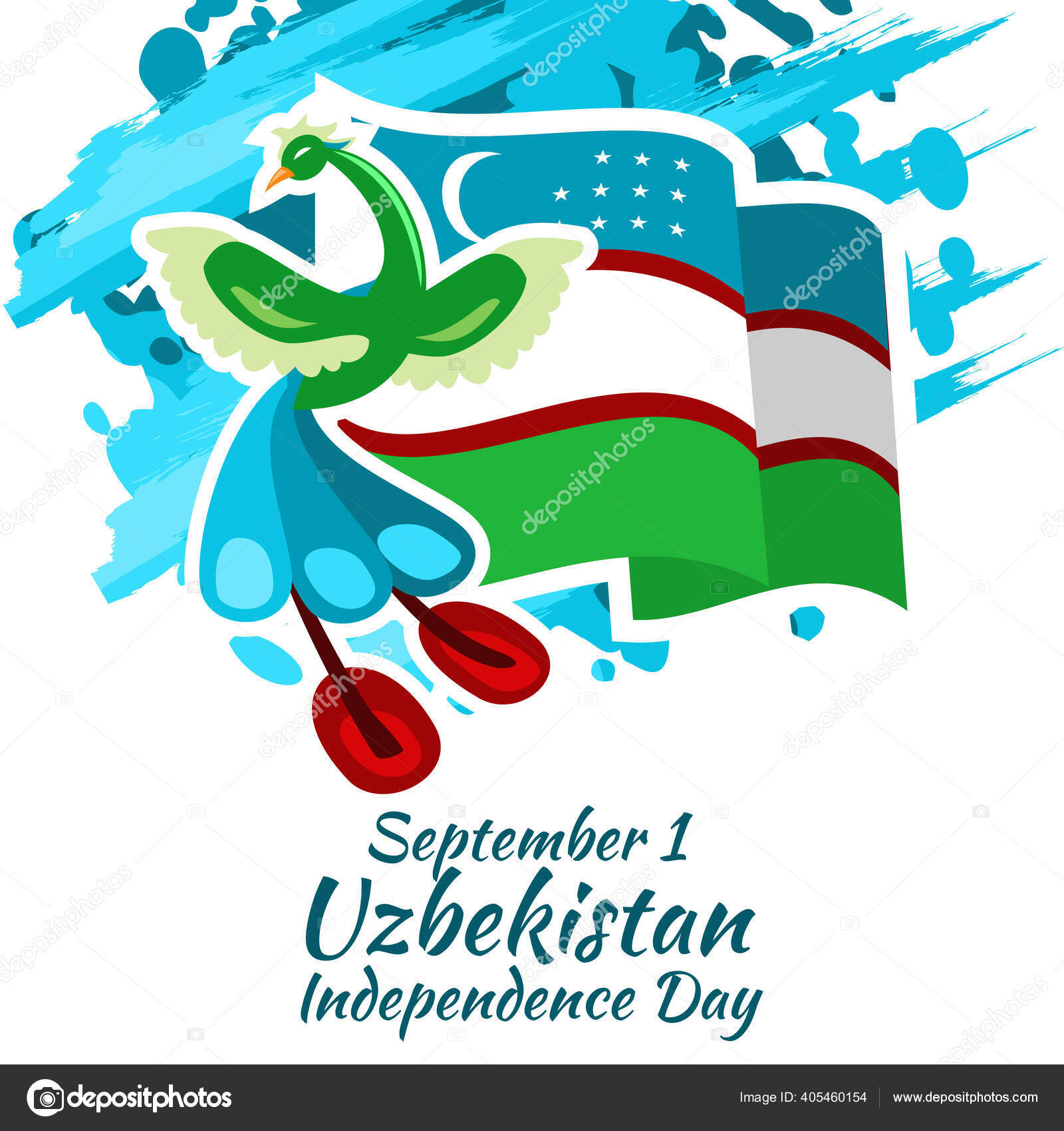 Сентября Векторная Иллюстрация Дня Независимости Узбекистана.