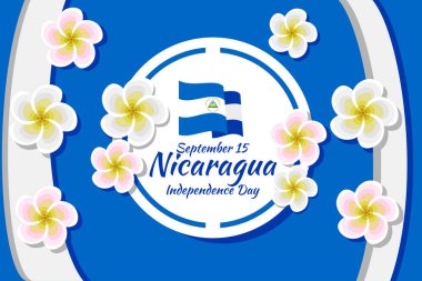 September 15, Happy Independence Day of Nicaragua vector illustration. Suitable for greeting card, poster and banner. clipart