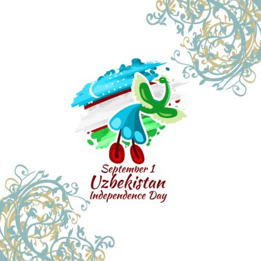 September 1, Independence Day of Uzbekistan vector illustration. Suitable for greeting card, poster and banner.
