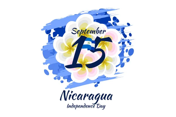 September Happy Independence Day Nicaragua Vector Illustration Suitable Greeting Card — Stock Vector