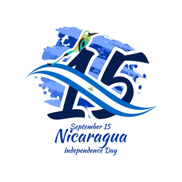 Septiembre Feliz Día Independencia Nicaragua Vector Ilustración Adecuado Para Tarjeta — Vector de stock