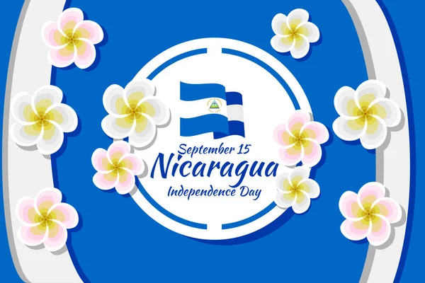 September Happy Independence Day Von Nicaragua Vektor Illustration Geeignet Für — Stockvektor