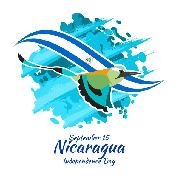 September Happy Independence Day Von Nicaragua Vektor Illustration Geeignet Für — Stockvektor