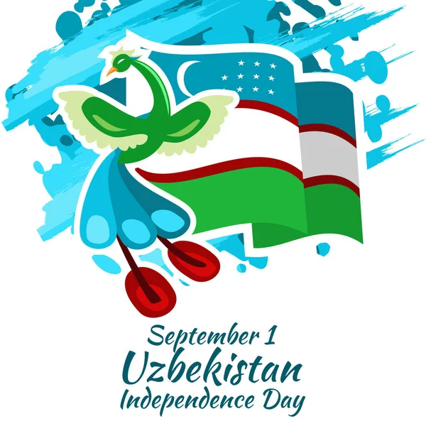 Septiembre Día Independencia Uzbekistán Vector Ilustración Adecuado Para Tarjeta Felicitación — Vector de stock