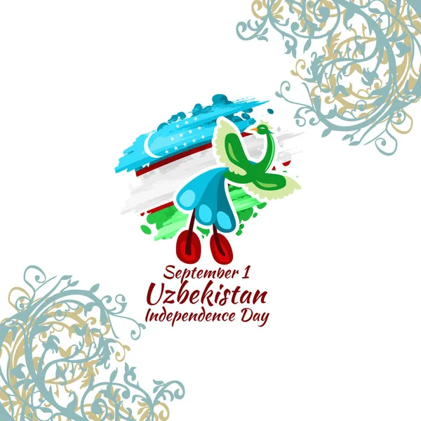 Septiembre Día Independencia Uzbekistán Vector Ilustración Adecuado Para Tarjeta Felicitación — Vector de stock