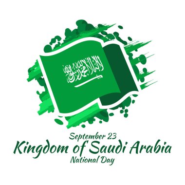 23 Eylül, Suudi Arabistan Ulusal Günü Vektör İllüstrasyonu Mutlu Krallığı. Tebrik kartı, poster ve afiş için uygun.