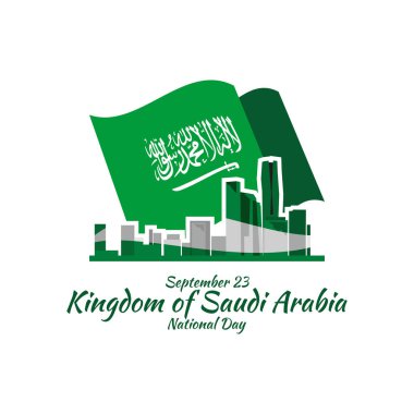 23 Eylül, Suudi Arabistan Ulusal Günü Vektör İllüstrasyonu Mutlu Krallığı. Tebrik kartı, poster ve afiş için uygun.