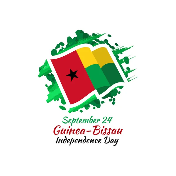 9月24日 ギニアビサウ独立記念日ベクトルイラスト グリーティングカード ポスター バナーに適しています — ストックベクタ