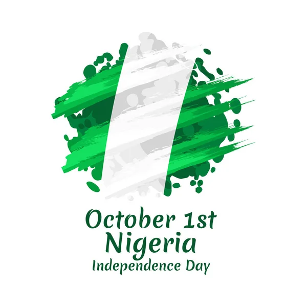 10月1日 ナイジェリア独立記念日ベクトルイラスト グリーティングカード ポスター バナーに適しています — ストックベクタ