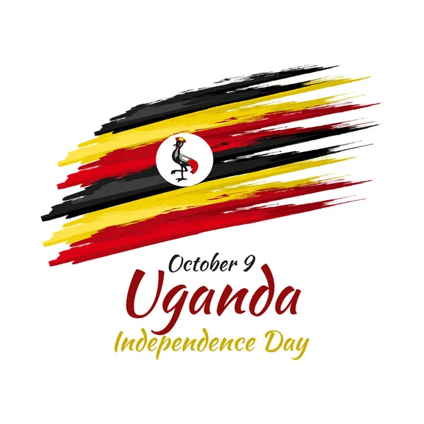 Ottobre Giorno Dell Indipendenza Dell Uganda Illustrazione Vettoriale Adatto Biglietto — Vettoriale Stock