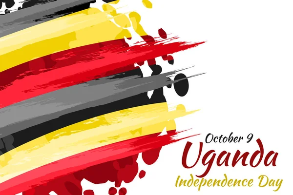 Ottobre Giorno Dell Indipendenza Dell Uganda Illustrazione Vettoriale Adatto Biglietto — Vettoriale Stock