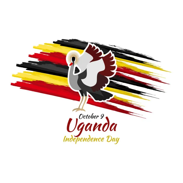 Жовтня День Незалежності Уганди Підходить Вітальної Листівки Плаката Банера — стоковий вектор
