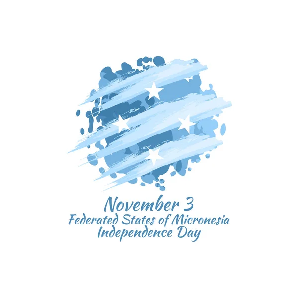 Noviembre Día Independencia Los Estados Federados Micronesia Vector Ilustración Adecuado — Vector de stock