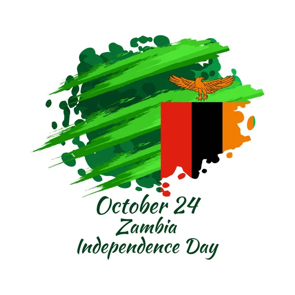 Października Dzień Niepodległości Zambii Wektor Ilustracji Nadaje Się Kartki Okolicznościowej — Wektor stockowy