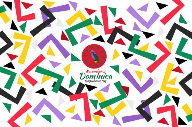 3 Kasım, Dominica vektör illüstrasyonunun Bağımsızlık Günü. Tebrik kartı, poster ve afiş için uygun.