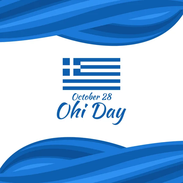 Octubre Feliz Día Ohi Ilustración Vectorial Días Festivos Grecia Adecuado — Vector de stock
