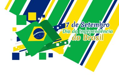Çeviri: 7 Eylül, Bağımsızlık Günü. Brezilya vektör illüstrasyonunun bağımsızlığı. Tebrik kartı, poster ve afiş için uygun.