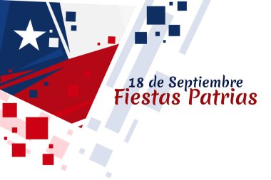 Çevirisi: 18 Eylül, Ulusal Tatil. Şili vektör illüstrasyonunun Bağımsızlık Günü kutlu olsun. Tebrik kartı, poster ve afiş için uygun.