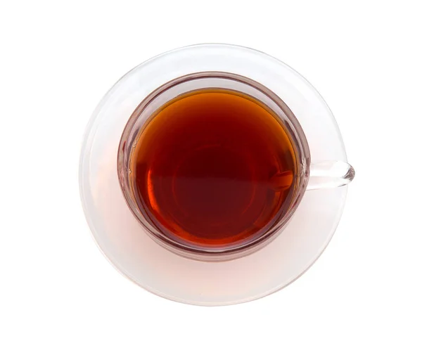 Draufsicht Tasse Tee Isoliert Auf Weißem Hintergrund — Stockfoto