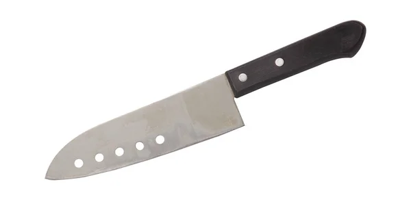 Coltello Cucina Acciaio Isolato Sfondo Bianco — Foto Stock