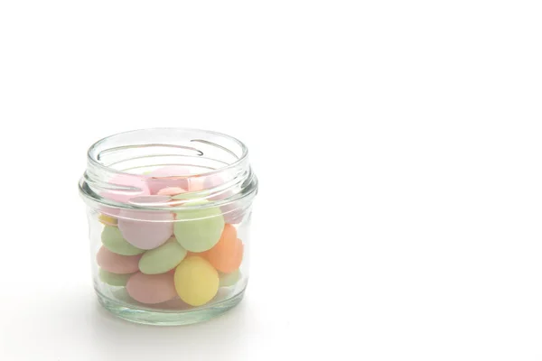 Colorful Candies Jar Isolated White Background — Stock Photo, Image