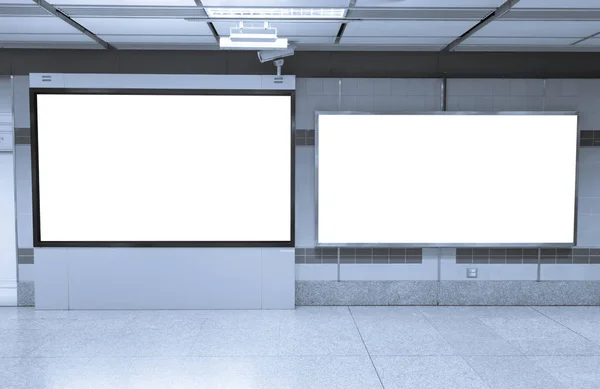 Carteles Publicitarios Blanco Led Estación Metro Para Publicidad — Foto de Stock