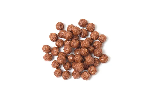 Topview Chocolate Cereal Balls Isolated White Background — Stock Photo, Image