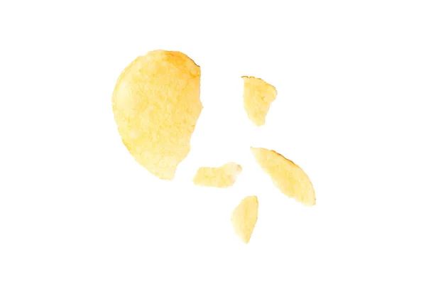 Top View Potato Chips Isolated White Background — Stock Photo, Image