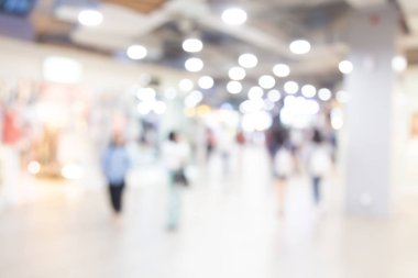 Soyut alışveriş merkezi mağaza insanlar arka plan, tatil ve siyah Cuma kavramı, bulanık.