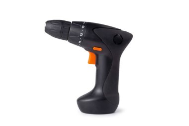 Kırpma yolu ile beyaz arka plan üzerinde izole elektrikli matkap.