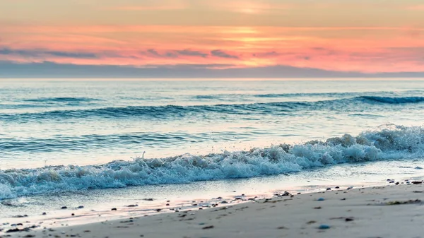 Small Waves See Slow Exposure Sunset — Stock Photo, Image