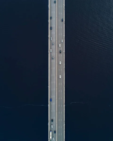 Vue Aérienne Pont Avec Circulation Urbaine Jour — Photo